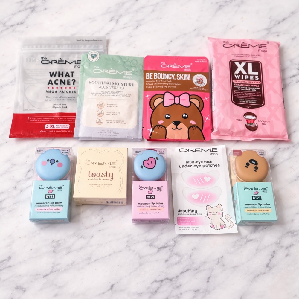The Crème Shop K-Beauty Skincare & Makeup Bundle 9 Pc Lip Balm Masks Bronzer NWT